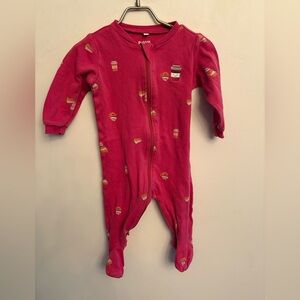 Pekkle Organic Sleeper in coffee/cake pattern 9M